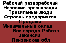 Рабочий-разнорабочий › Название организации ­ Правильные люди › Отрасль предприятия ­ Продажи › Минимальный оклад ­ 30 000 - Все города Работа » Вакансии   . Пензенская обл.